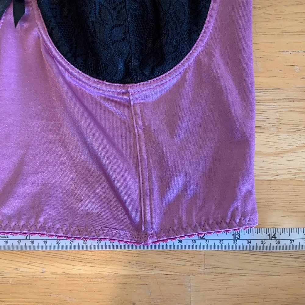 Carrie Amber Purple Long Lace Cami Bustier Top 38B